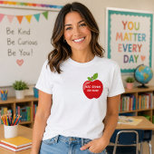 先生の名前と学年入りアップルデザイン Tシャツ
