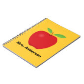 先生の名前のノートと名前入りなApple ノートブック (左側)