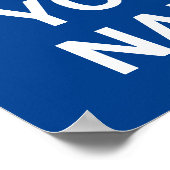 先生の名前カスタム文字Election Blue ポスター (角)