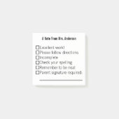 先生の名前テンプレートからのノート投稿 ポストイット (正面)