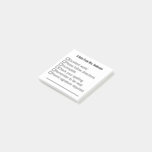 先生の名前テンプレートからのノート投稿 ポストイット (アングル)