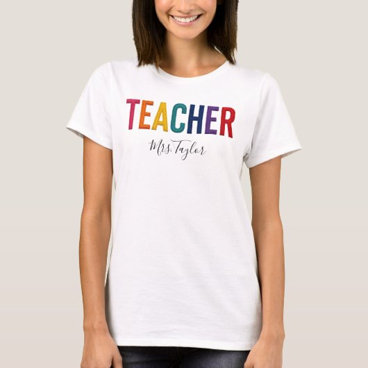 先生の名前入り バックトゥスクール Tシャツ (正面)
