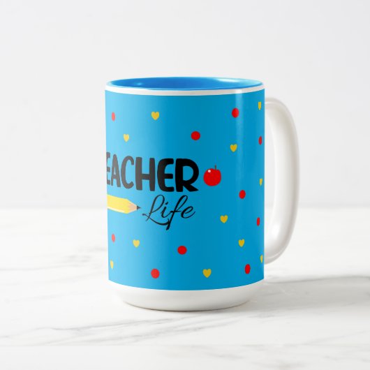 先生の命のためのかわいい贈り物先生マグカップ ツートーンマグカップ (正面右)