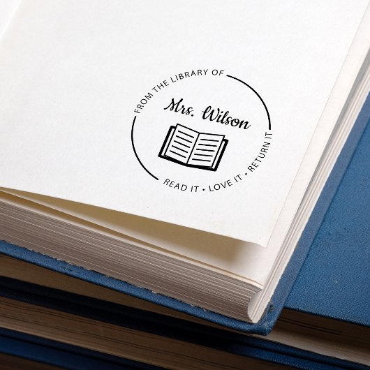 先生の図書館から ラバースタンプ