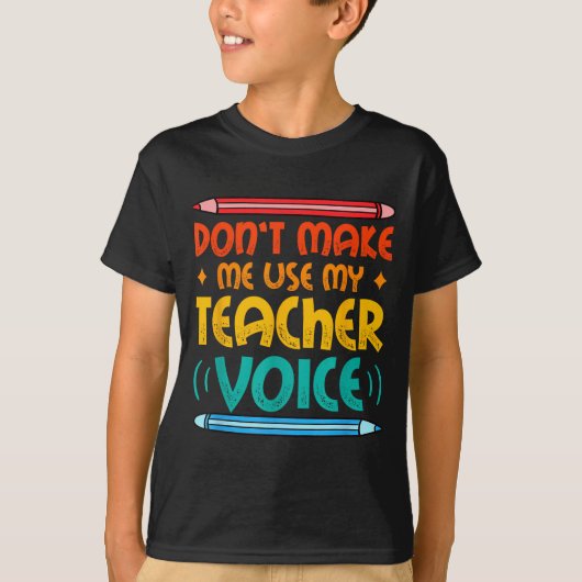 先生の声 Teacherlife 小学校の先生 Tシャツ (正面)