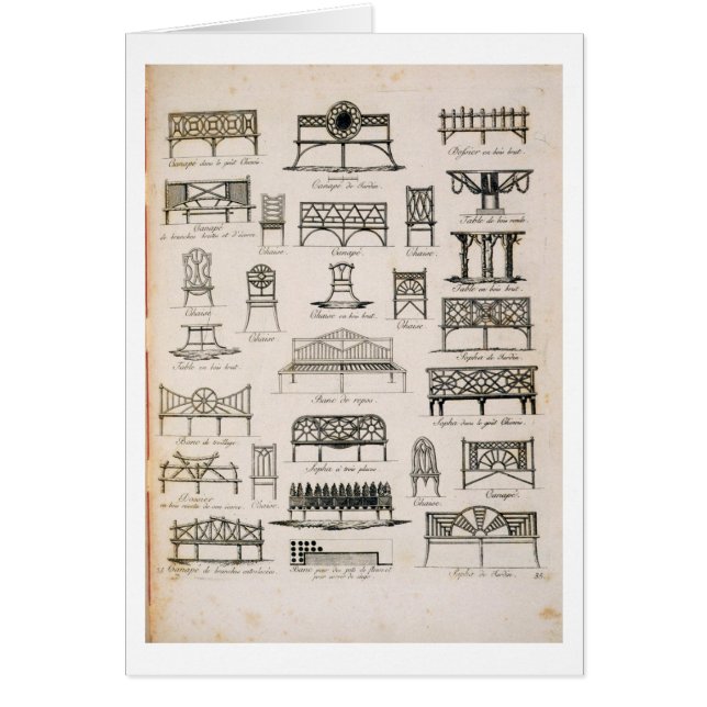 「先生の大要からの庭座席のためのデザイン、 (正面)