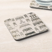 「先生の大要からの庭座席のためのデザイン、 コースター (左側)