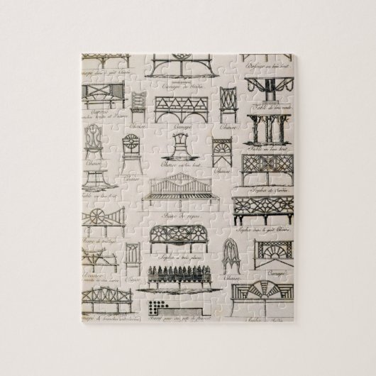 「先生の大要からの庭座席のためのデザイン、 ジグソーパズル (縦)