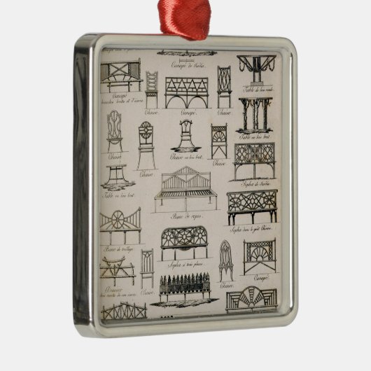 「先生の大要からの庭座席のためのデザイン、 メタルオーナメント (右)