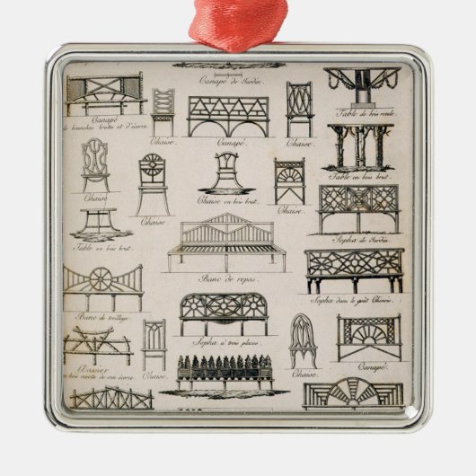 「先生の大要からの庭座席のためのデザイン、 メタルオーナメント (正面)