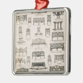 「先生の大要からの庭座席のためのデザイン、 メタルオーナメント (左)