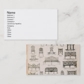 「先生の大要からの庭座席のためのデザイン、 名刺 (正面/裏面)