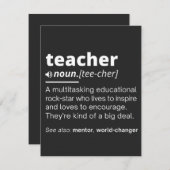 先生の定義おもしろい-教えの学校先生 サンキューカード (正面/裏面)