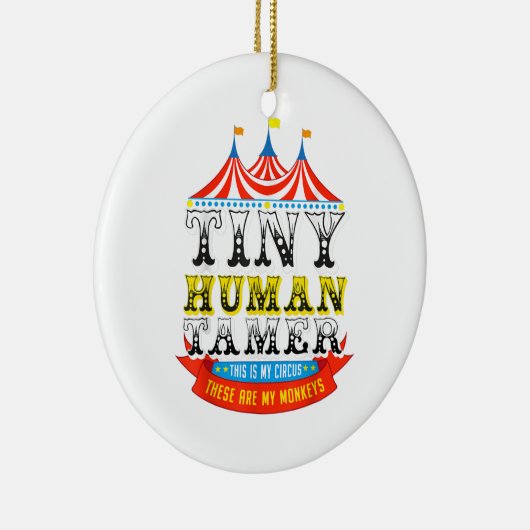 先生の小さな人間のタマーこの私のサーカス私のサル セラミックオーナメント (右)