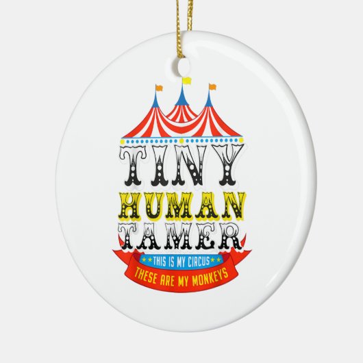 先生の小さな人間のタマーこの私のサーカス私のサル セラミックオーナメント (左)