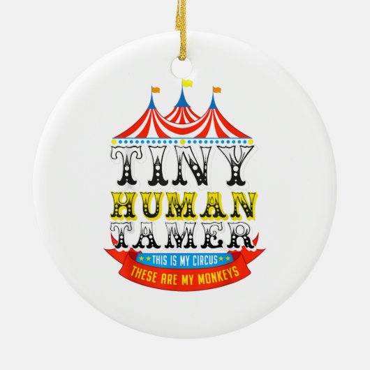 先生の小さな人間のタマーこの私のサーカス私のサル セラミックオーナメント (裏面)