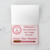 先生の小妖精や小人-パーソナライズなクリスマスカード シーズンカード (内部)