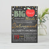 先生の引退という黒板が大きなハート 招待状 (スタンド正面)