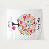 先生の引退記念 りんごの木 ネームプレート付き タペストリー (正面(横))