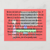 先生の引退「行き詰まり」ストーリーアートギフト ポストカード (正面)