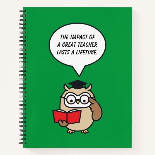 先生の影響は素晴らし一生続く ノートブック (正面)