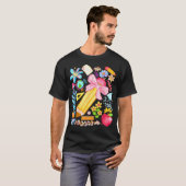 先生の恋愛風リボン鉛筆 新学期おめでとう Tシャツ (正面フル)