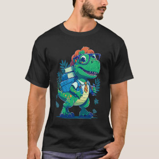 先生の恐竜ペン 100日目の学校 先生 Tシャツ