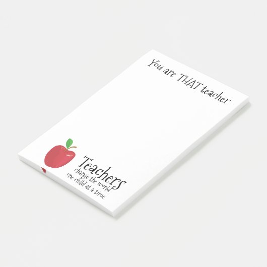 先生の感動的な引用文の赤いりんごは感謝していしています ポストイット (アングル)