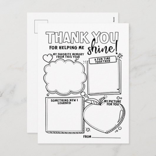 先生の感謝してい感謝の色 シーズンポストカード (正面/裏面)