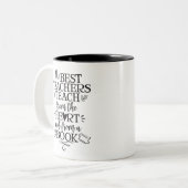 先生の感謝のギフトはハートを感謝していしています教えます ツートーンマグカップ (正面左)