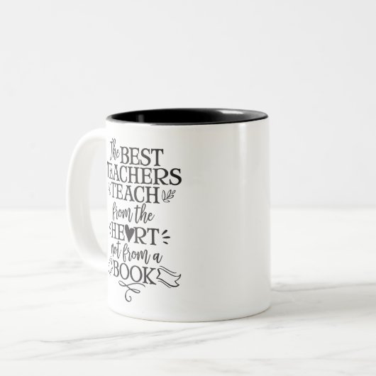 先生の感謝のギフトはハートを感謝していしています教えます ツートーンマグカップ (正面左)