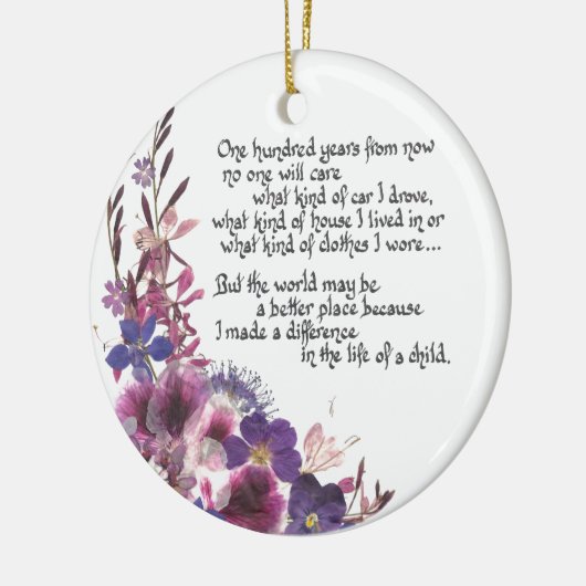 先生の感謝のギフト セラミックオーナメント (左)