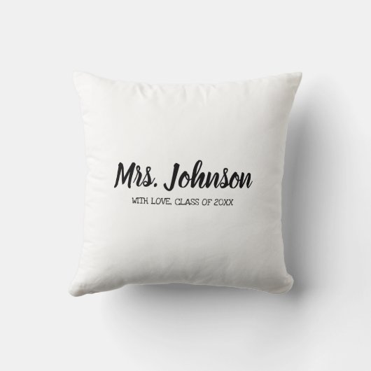 先生の感謝のクラスのギフトのアイディアは感謝していしています クッション (裏面)