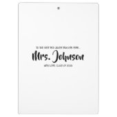 先生の感謝のクラスのギフトのアイディアは感謝していしています クリップボード (裏面)