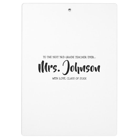 先生の感謝のクラスのギフトのアイディアは感謝していしています クリップボード (裏面)