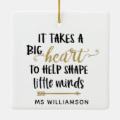 先生の感謝のクリパーソナライズされたスマス セラミックオーナメント (裏面)