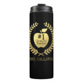 先生の感謝のフェイクな金ゴールドホイルの名前をカスタムする タンブラー (正面)