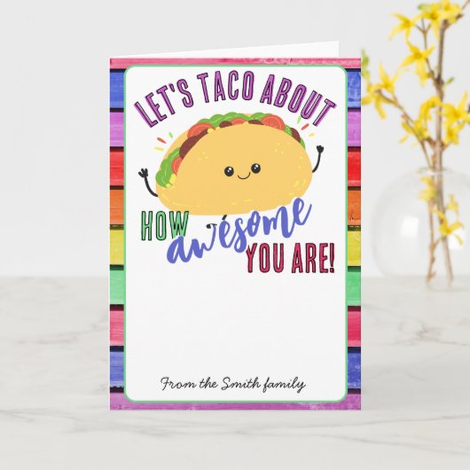 先生の感謝はギフトカードにタコスを与える カード (黄色い花)