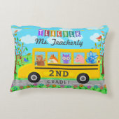 先生の感謝は|かわいいバス動物感謝していしています アクセントクッション (裏面)