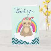 先生の感謝をめい想するブラウンのかわいい怠惰 カード (黄色い花)