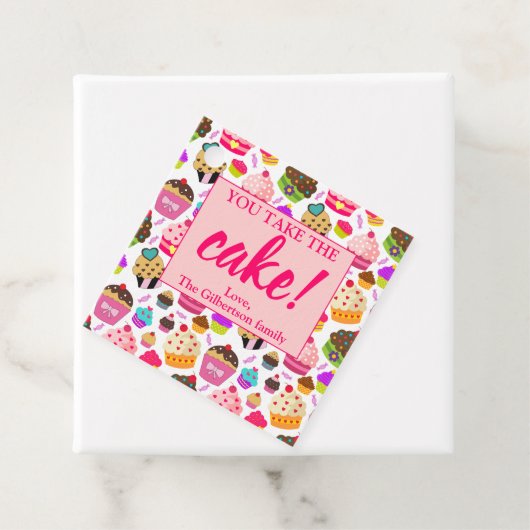 先生の感謝カップケーキあなたがケーキを取る フェイバータグ (インサイチュ)