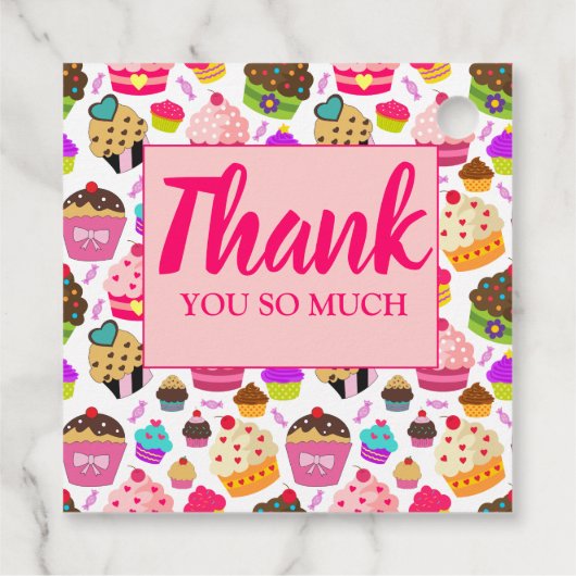 先生の感謝カップケーキあなたがケーキを取る フェイバータグ (裏面)