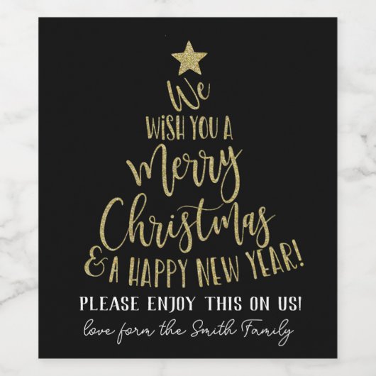 先生の感謝ギフト私たちはあなたに陽気なクリスマスを願う ワインラベル (シングルラベル)