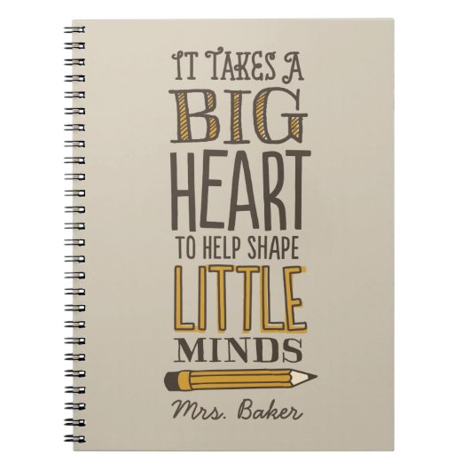 先生の感謝ノートカスタムギフト ノートブック (正面)