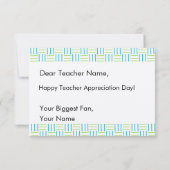 先生の感謝週の朝食カード カード (裏面)