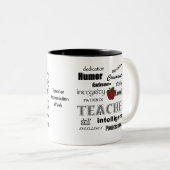 先生の感謝+赤いApple ツートーンマグカップ (正面右)