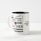 先生の感謝+赤いApple ツートーンマグカップ (正面左)