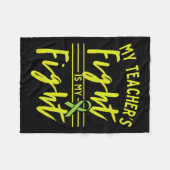 先生の戦いは私の闘い腎臓病は目の前にある フリースブランケット (正面(横))