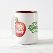 先生の教え感謝のラブコーヒーのマグカップ ツートーンマグカップ (正面左)