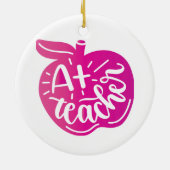 先生の教え日のA + Appleのシンボル セラミックオーナメント (裏面)